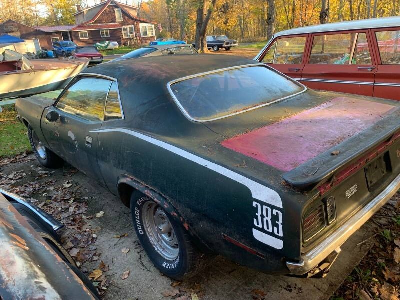 1971 Plymouth Barracuda Coupe Green RWD Manual Project for Sale
</span>