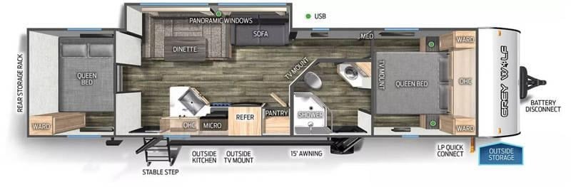 2024 Forest River Cherokee Grey Wolf 29QB 37ft for Sale